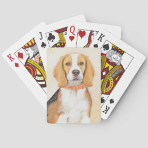 Jeu De Cartes Beagle Hound Dog Peinture Animal Art original