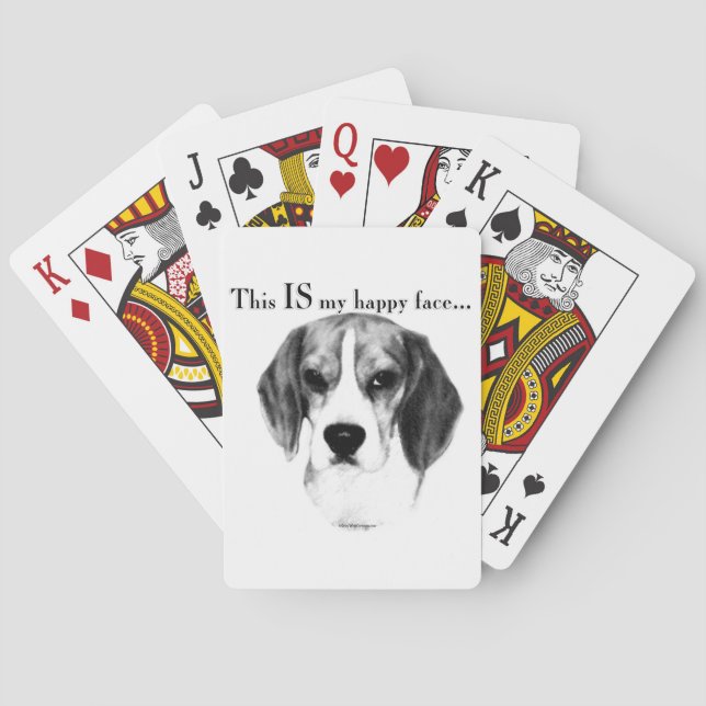 Jeu De Cartes Beagle Joyeux Visage; Joyeux Beagle; Beagle grinch (dos)