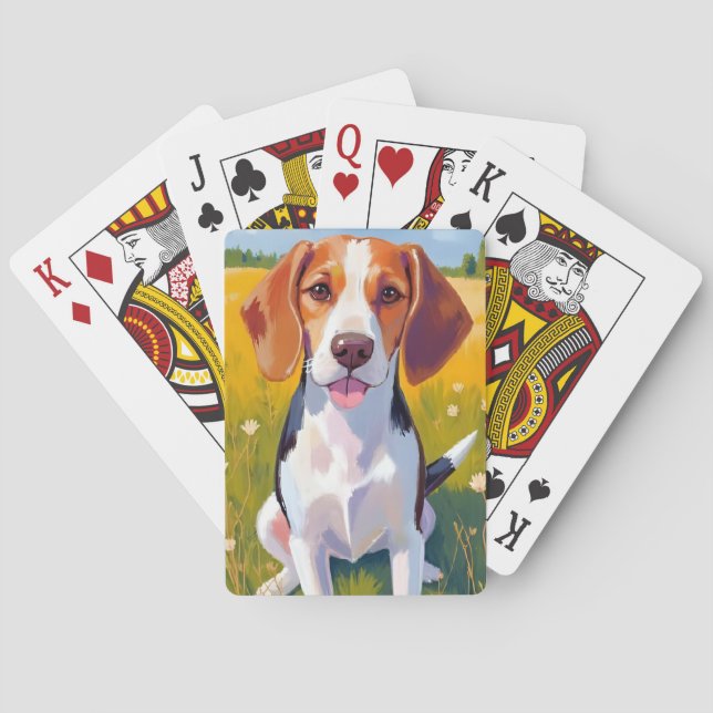 Jeu De Cartes Beagle | Peinture aquarelle d'animaux de compagnie (dos)