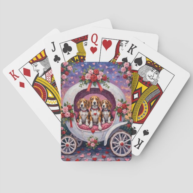 Jeu De Cartes Beagles Chien Saint-Valentin  (dos)