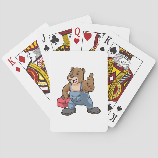 Jeu De Cartes Bear as Craftsman with Tool box (dos)