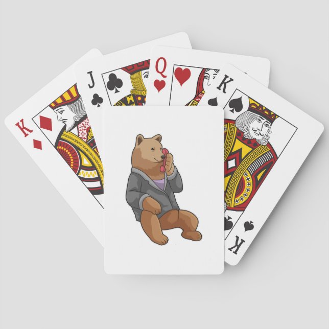 Jeu De Cartes Bear as Secretary with Phone (dos)