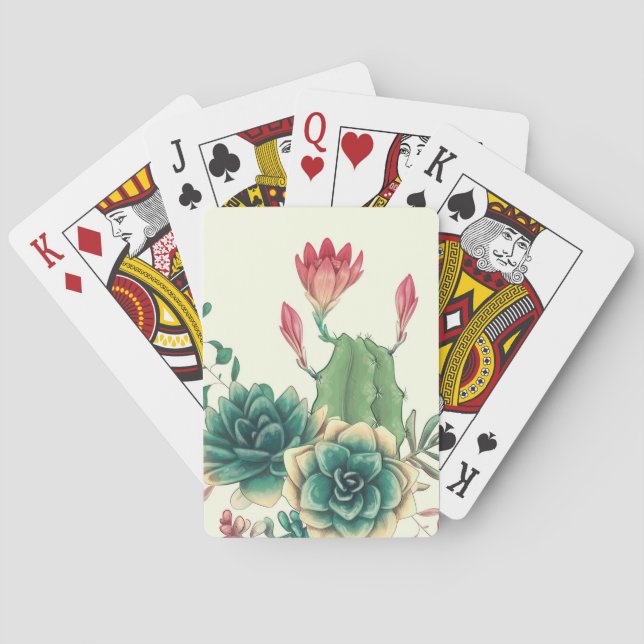Jeu De Cartes Beau Cactus À Fleur (dos)