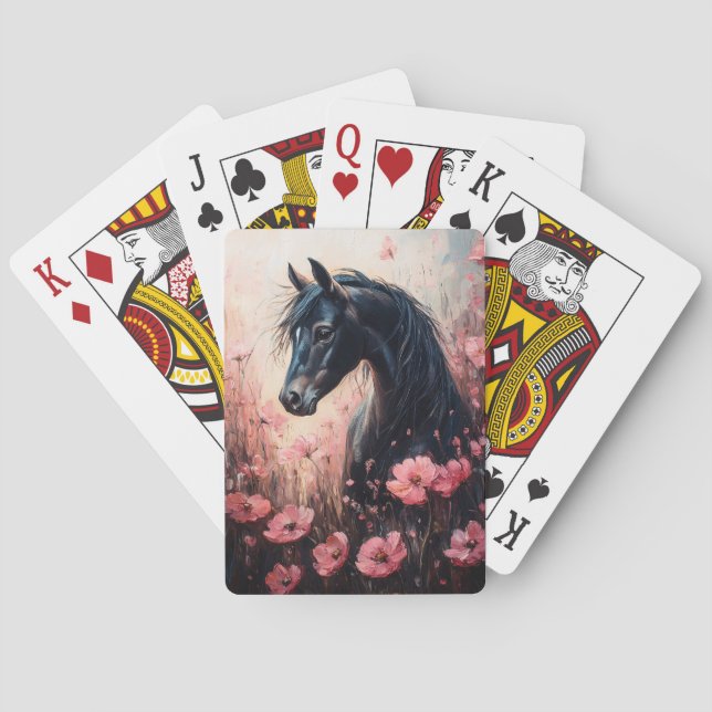 Jeu De Cartes Beau Cheval Blush Fleur sauvage rose (dos)
