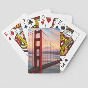 Jeu De Cartes Beau coucher de soleil d'hiver au Golden Gate Brid