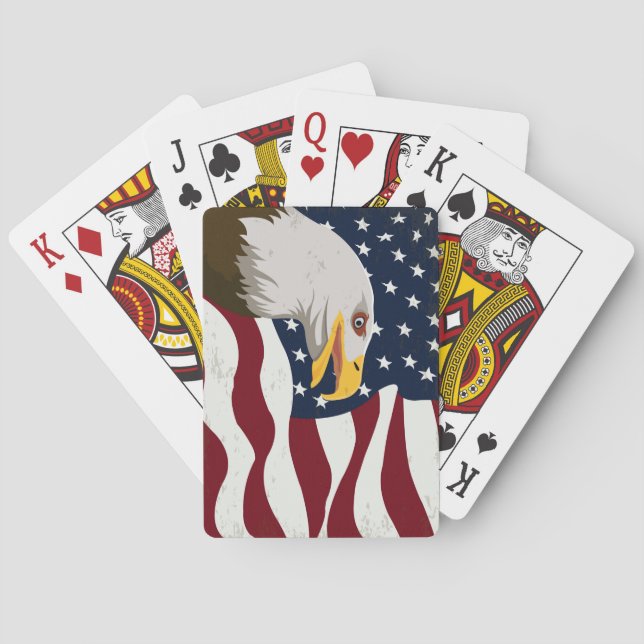 Jeu De Cartes Beau drapeau Eagle & USA (dos)