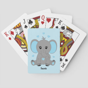 Jeu De Cartes Beau éléphant en bleu pour les garçons