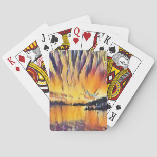 Jeu De Cartes Beau lever de soleil en design aquarelle