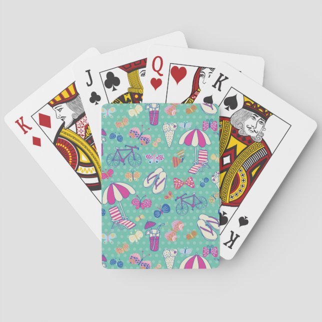 Jeu De Cartes Beau motif avec des éléments d'été (dos)