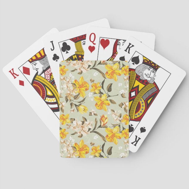 Jeu De Cartes Beau motif floral brillant (dos)