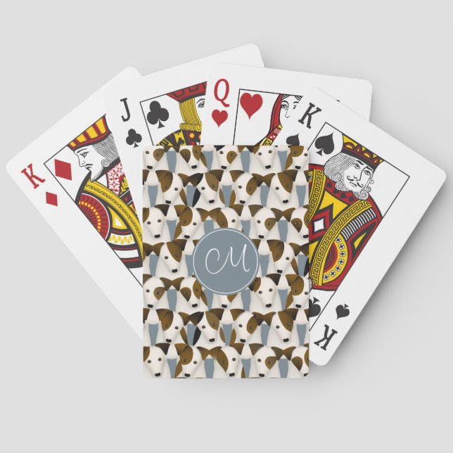 Jeu De Cartes Beaucoup de Jack Russell Terriers mignon chien mot (dos)