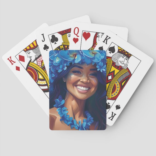 Jeu De Cartes Beauté en Blue Playing Cartes (dos)