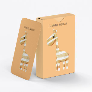 Jeu De Cartes Beauté Moderne Giraffe Orange Avec Nom