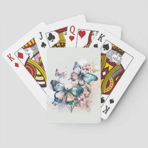 Jeu De Cartes Beaux Papillons et Fleurs