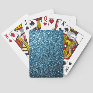 Jeu De Cartes Bébé bleu clair faux paillettes scintillent