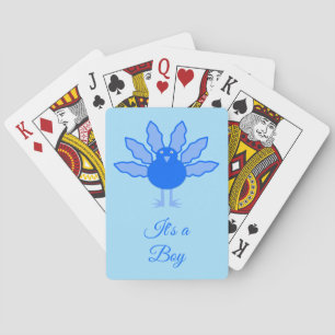 Jeu De Cartes Bébé bleu mignon Garçon Thanksgiving Turquie Perso