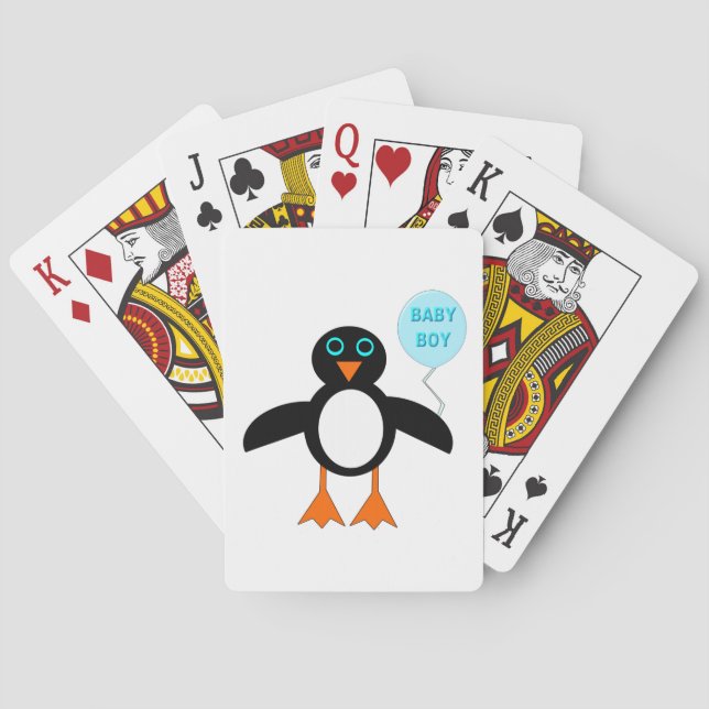 Jeu De Cartes Bébé Bleu mignon Pingouin Jouer aux cartes (dos)