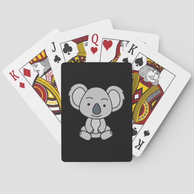 Jeu De Cartes Bébé Cute Koala Avec Le Sourire Assis (dos)