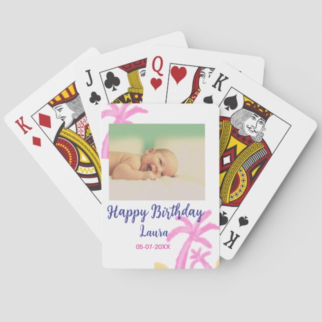 Jeu De Cartes Bébé enfants 1er anniversaire ajouter le nom date  (dos)