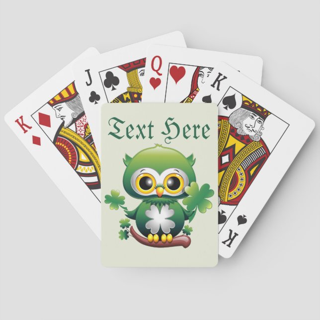 Jeu De Cartes Bébé Hibou Mignon St Patrick Dessin Animé (dos)