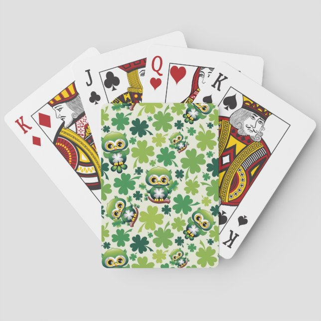 Jeu De Cartes Bébé Hibou Mignon St Patrick Dessin Animé (dos)