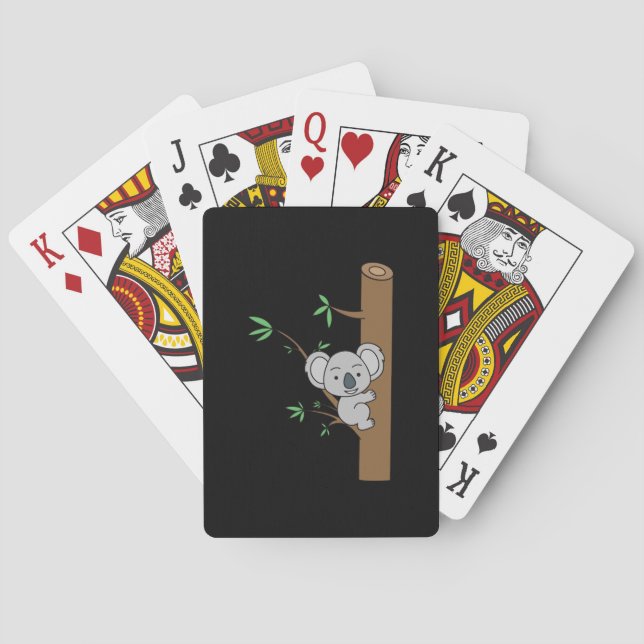 Jeu De Cartes Bébé mignon Escalade Koala Un Eucalyptus Arbre (dos)