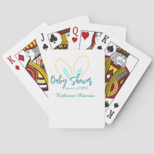 Jeu De Cartes Bébé shower nom date animal oreille mignon jaune b