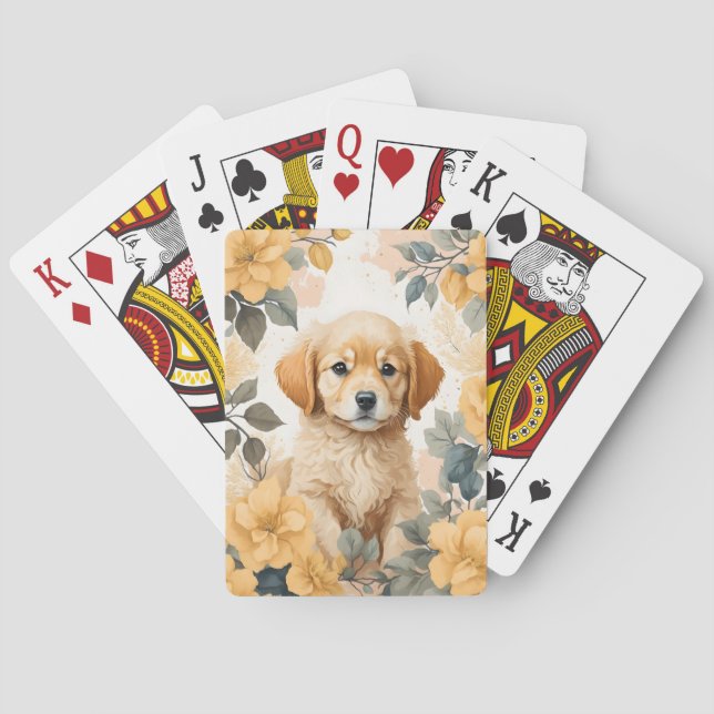 Jeu De Cartes Bébés mignons animaux | Golden Retriever Puppy (dos)