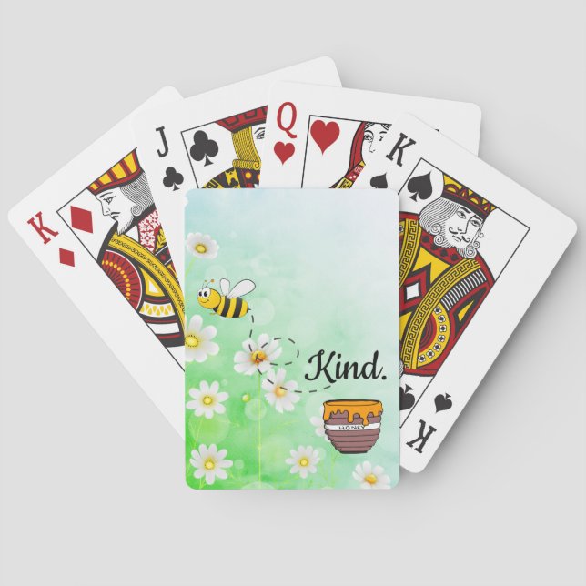 Jeu De Cartes Bee kind honey floral green insect (dos)