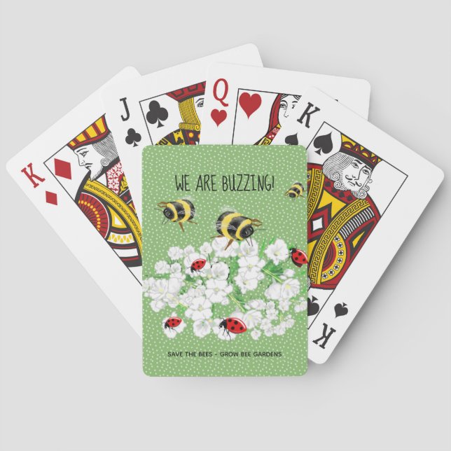Jeu De Cartes BEES et LadyBugs - Art de LeahG Sauvez les abeille (dos)