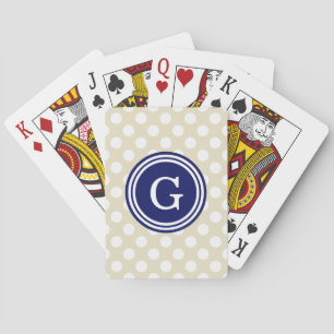 Jeu De Cartes Beige Bleu Nuit Blanc Points 1IR