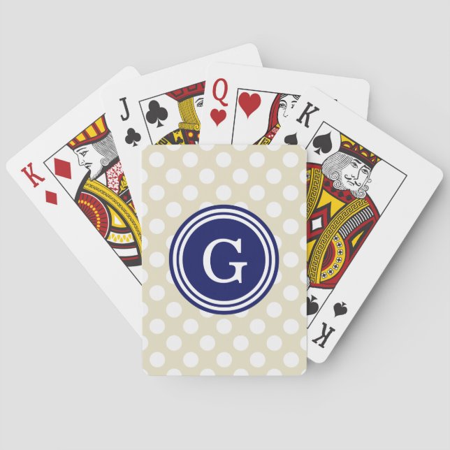 Jeu De Cartes Beige Bleu Nuit Blanc Points 1IR (dos)