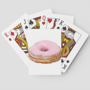 Jeu De Cartes Beignet givré par rose de nourriture de dessert de