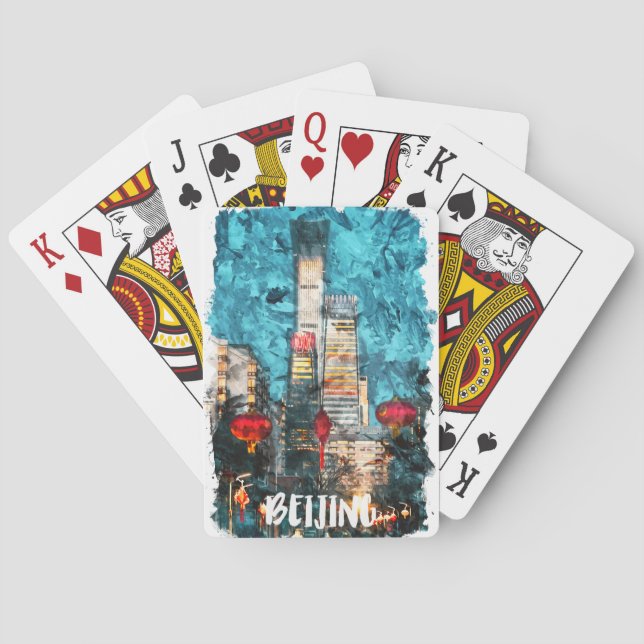 Jeu De Cartes Beijing - Vue de rue Skyline (dos)