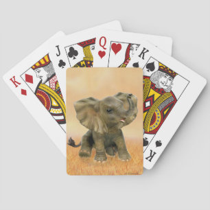 Jeu De Cartes Bel éléphant africain de bébé