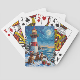 Jeu De Cartes Belgian Malinois Noël Phare Vacances
