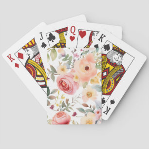 Jeu De Cartes Belle aquarelle Florale Cartes de Jeu Classique