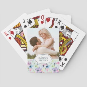 Jeu De Cartes Belle aquarelle florale Pastel - Photo Mariage