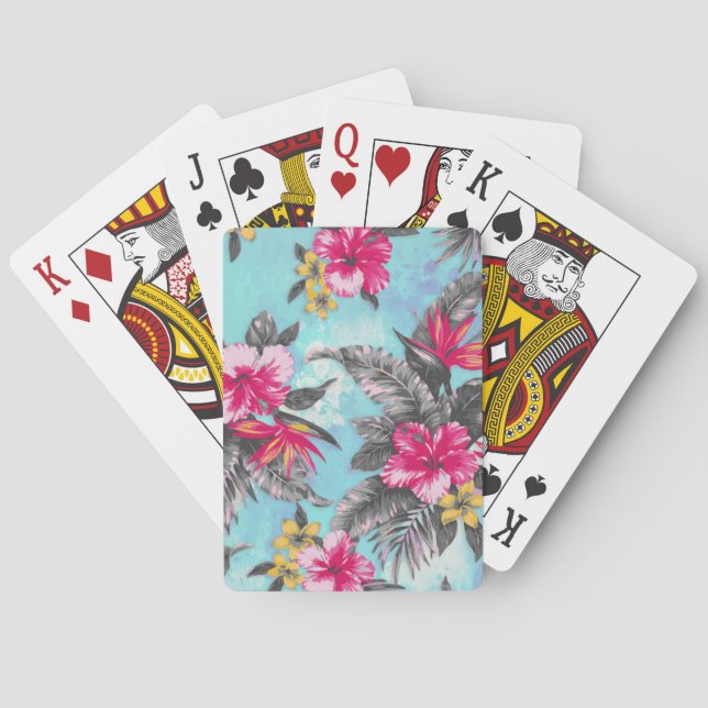 Jeu De Cartes Belle aquarelle tropicale à peinture florale (dos)