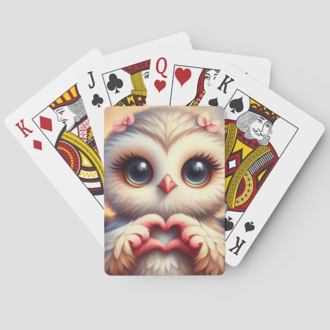 Jeu De Cartes Belle Chouette Coeur d'Amour (dos)
