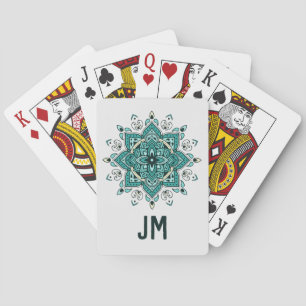 Jeu De Cartes Belle décoration de mandala turquoise