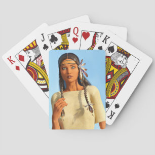 Jeu De Cartes Belle femme native américaine tenue indigène