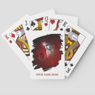 Jeu De Cartes Belle femme tenant un rose