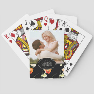 Jeu De Cartes Belle Fleur Noire - Photo de Mariage