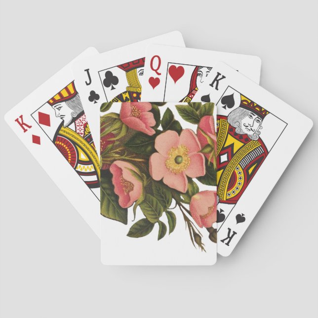 Jeu De Cartes Belle Fleur Rose Art Joliment Hardi (dos)