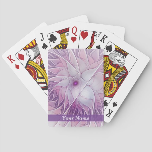 Jeu De Cartes Belle Fleur rose moderne Abstrait Nom fractal (dos)