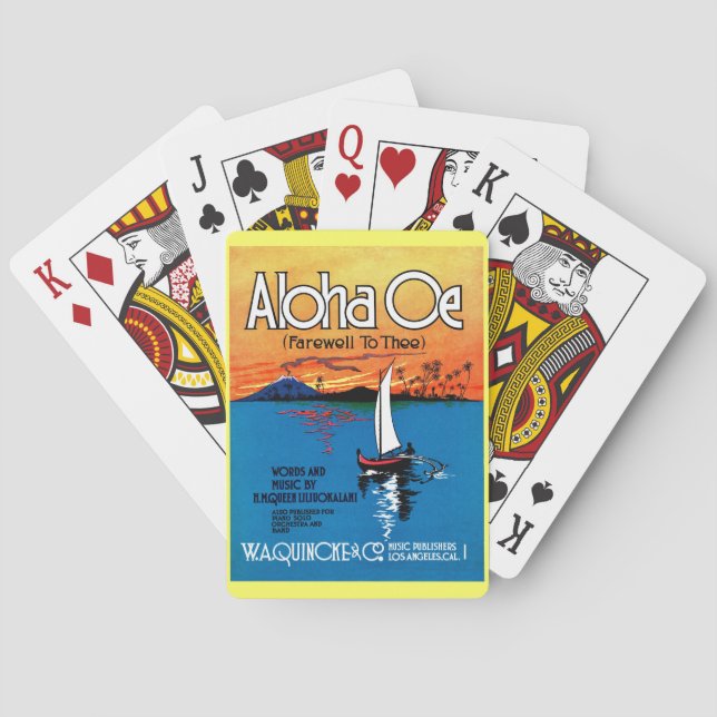 Jeu De Cartes Belle Hawaii : ALOHA OE Adieu à toi (dos)