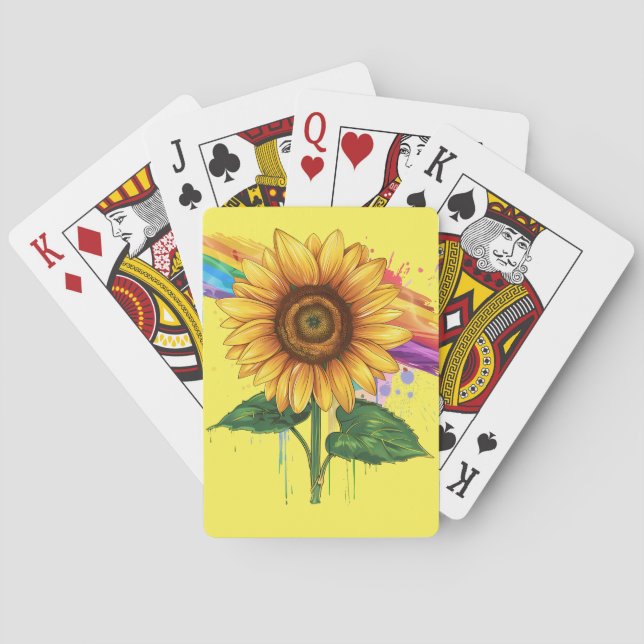 Jeu De Cartes belle impression élégante avec tournesol (dos)