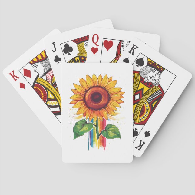 Jeu De Cartes belle impression élégante avec tournesol (dos)