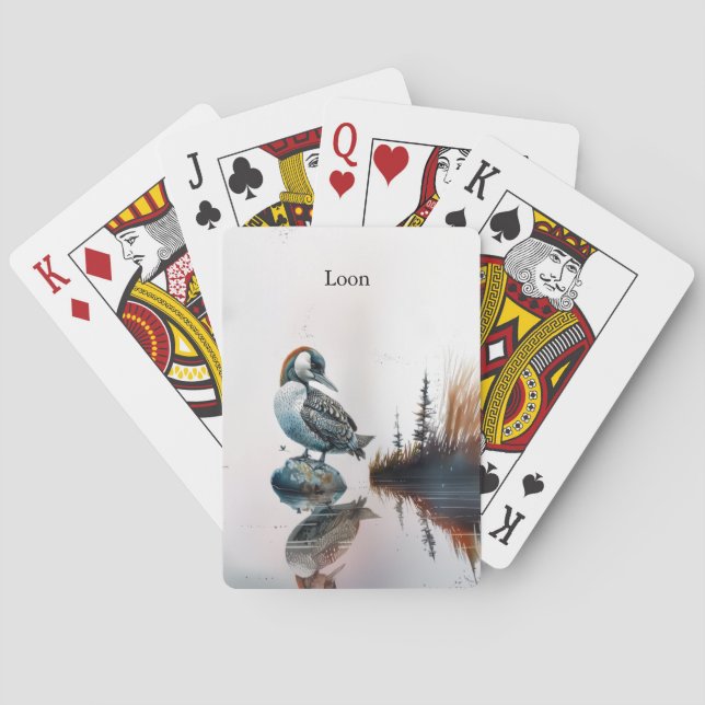 Jeu De Cartes belle laine sur une roche en aquarelle (dos)